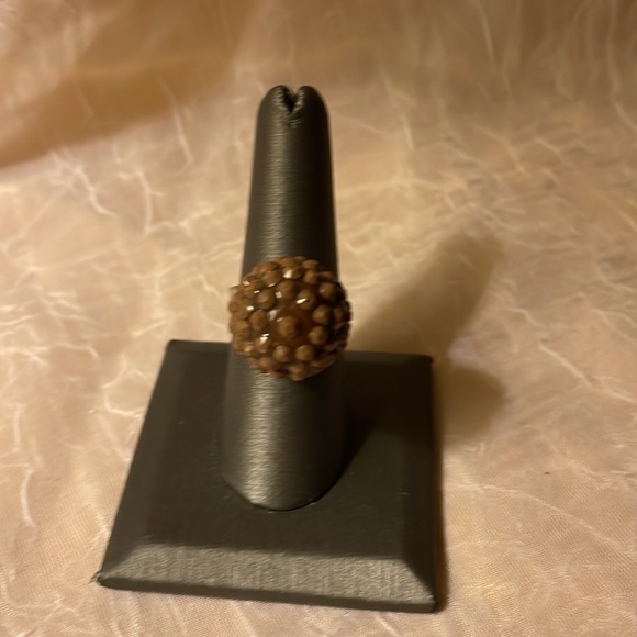 Costume ring bundle-1 is adjustable with brown cluster & acrylic pin sz 8-1/2 - Picture 8 of 15